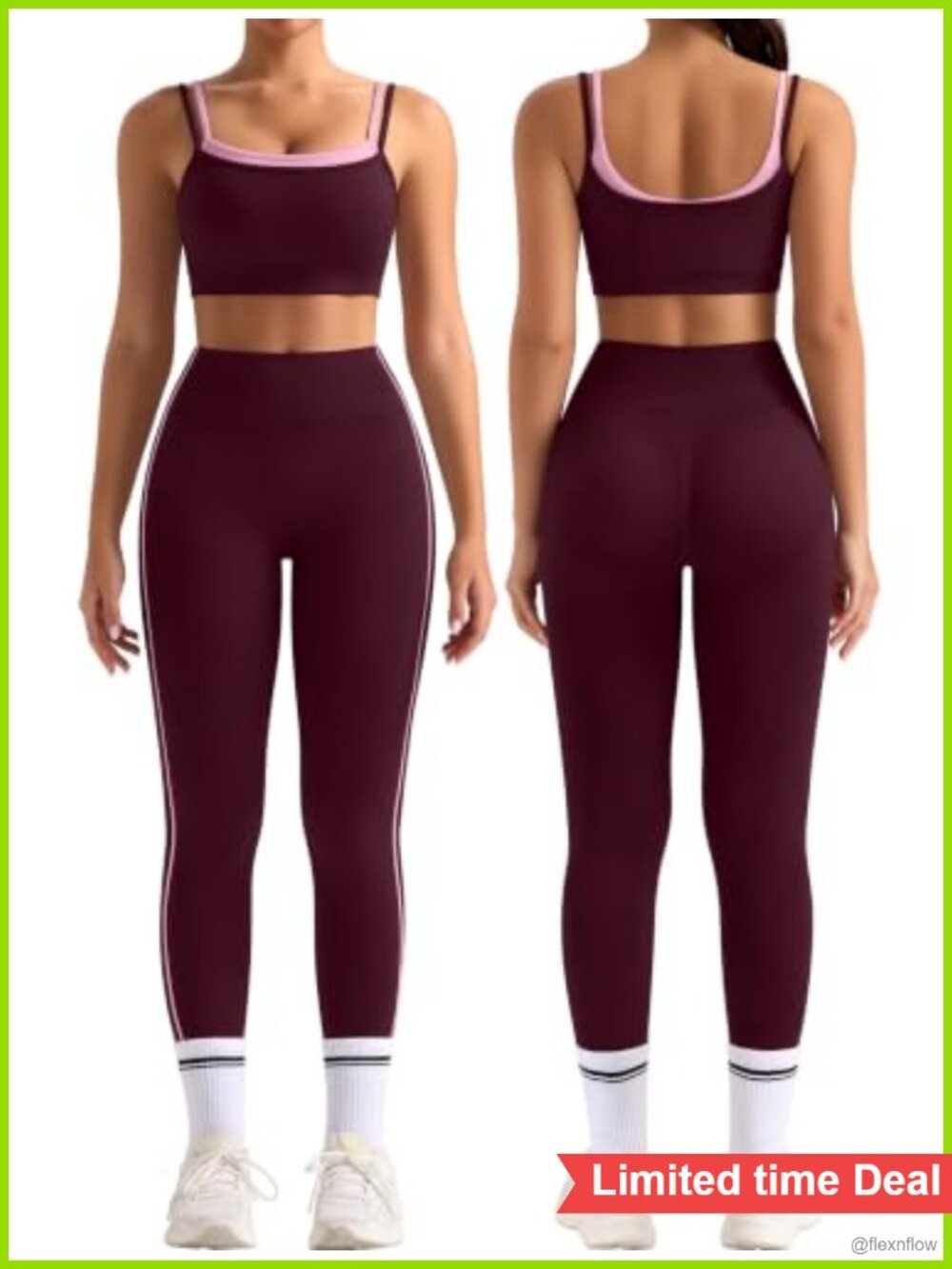 Women's 2 Piece Workout Set Seamless Polyamide Spandex Sports Bra Leggings